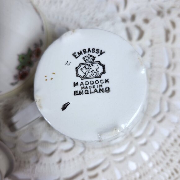 Embassy Maddock Cream and Sugar Set Art Deco circa 1930s Glazed, Gold Lustre - Picture 11 of 11